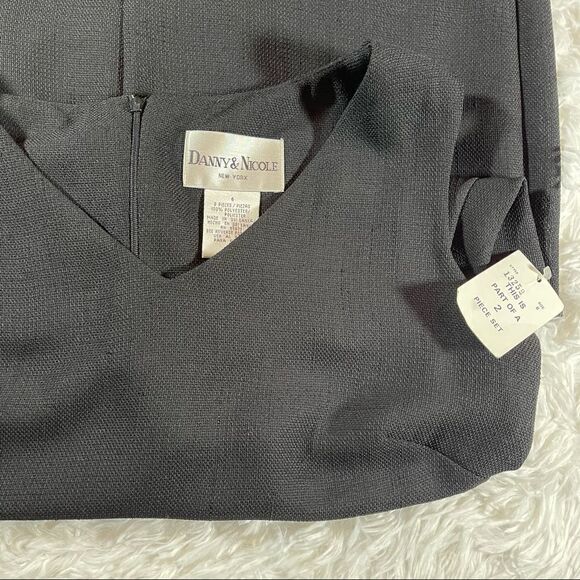 Vintage Danny & Nicole Black Two Piece Maxi Dress with Animal Print Jacket SZ 6 - Picture 16 of 16